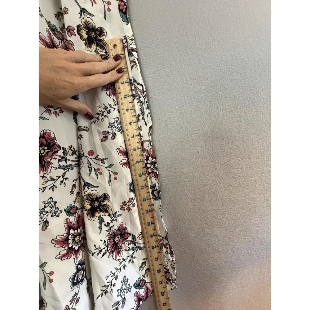 LOFT Dress Womens 2P White Floral V Neck Sleeveless Strappy Maxi Sundress Boho